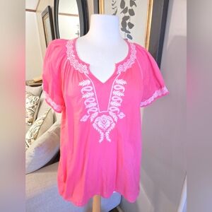Sonoma:Pink Embroidered Women's Top